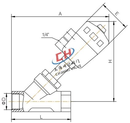 P2氣動(dòng)內(nèi)螺紋角座閥連接尺寸